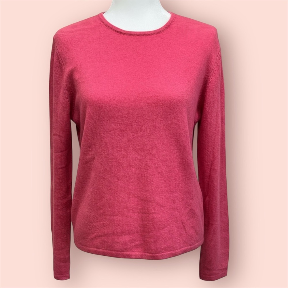 Valerie Stevens Pink Pure Cashmere sweater Sz L
